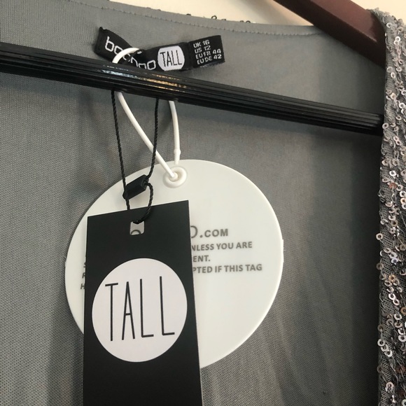 Boohoo Sequin Dress Kimono Wrap Dress Size 12 - Picture 4 of 8